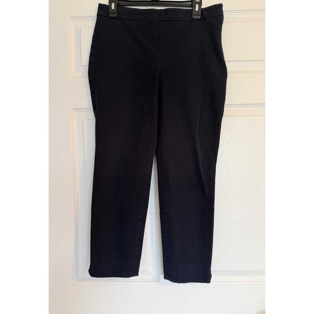Talbots Chatham Ankle‎ Pants Navy Blue Side Zip Stretch Trousers Womens 10